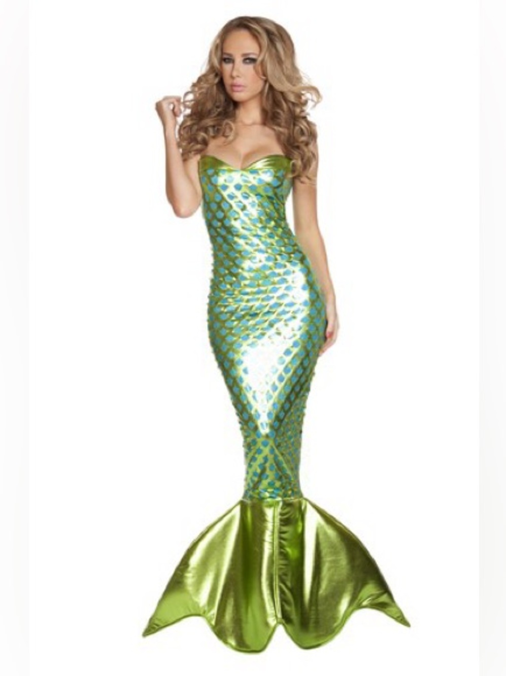 Roma Costume Green Blue Mermaid One Piece Halloween Costume NEW
